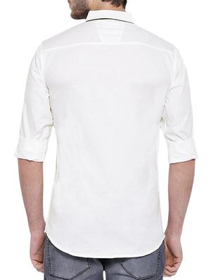 white cotton casual shirt - 12929075 - Standard Image - 3