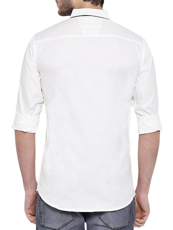 white cotton casual shirt - 12929075 - Zoom Image - 3