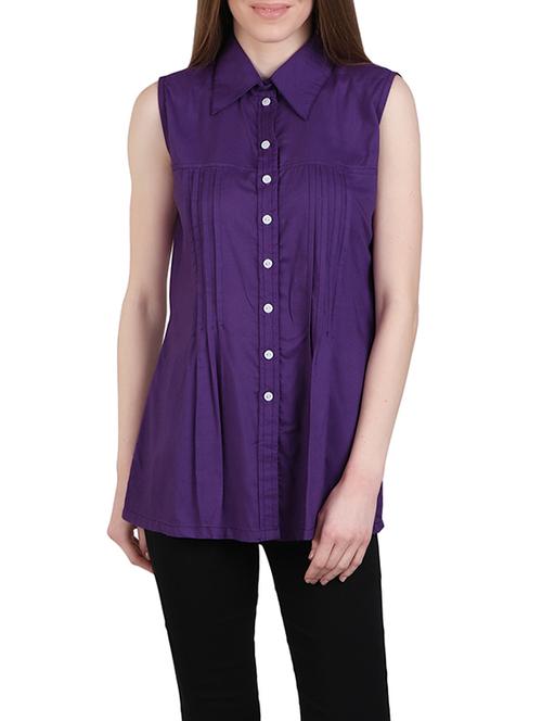 purple viscose regular shirt - 12934117 - Standard Image - 1