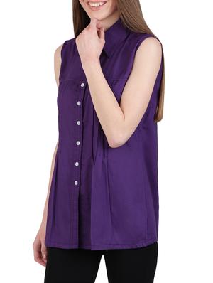 purple viscose regular shirt - 12934117 - Standard Image - 3