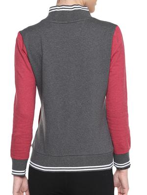 grey cotton varsity jacket - 1294517 - Standard Image - 3