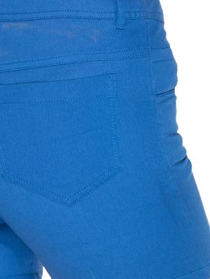 blue cotton solid chino shorts - 1294554 - Standard Image - 3