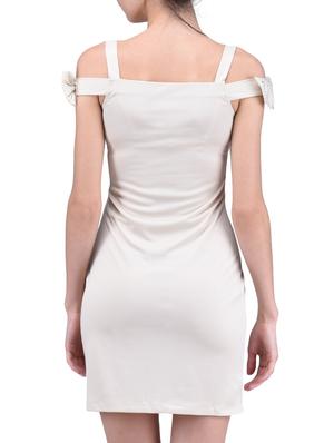 white plain spandex knit dress - 1294665 - Standard Image - 3