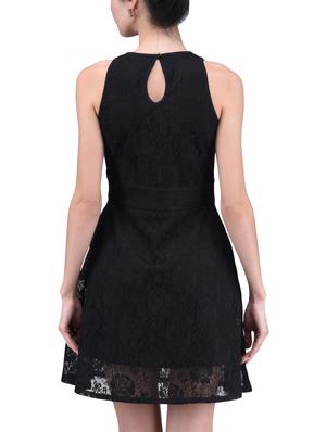 black plain poly lace dress - 1294693 - Standard Image - 3