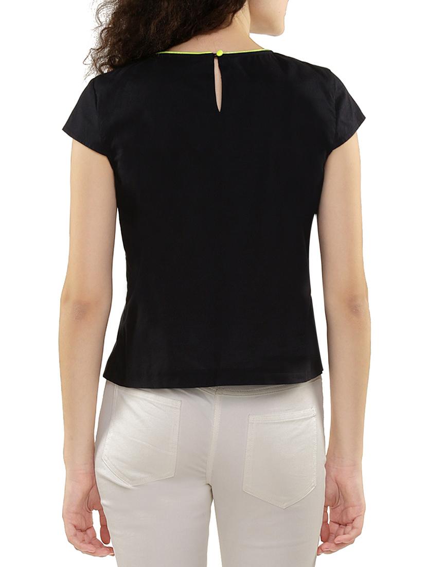 black cotton regular top - 12953695 - Zoom Image - 3