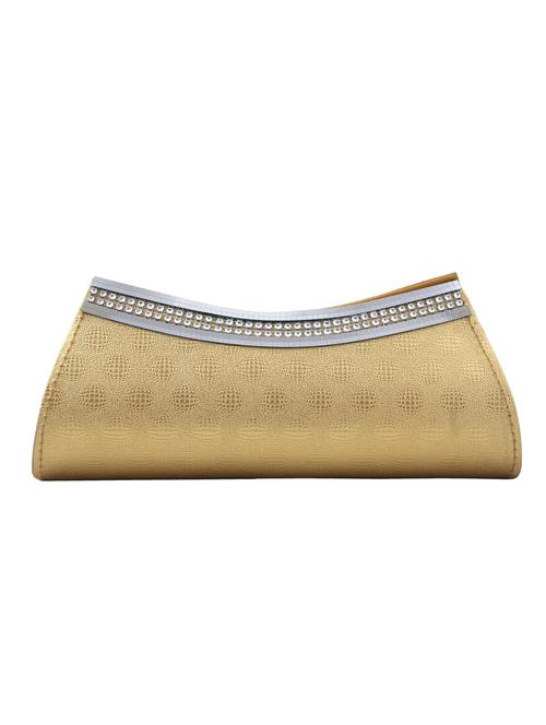 gold synthetic leather clutch - 12958361 - Very Small Image - 1