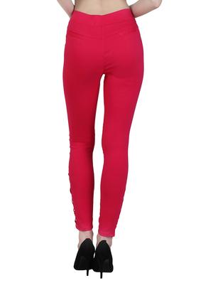 red cotton jegging - 12958430 - Standard Image - 3