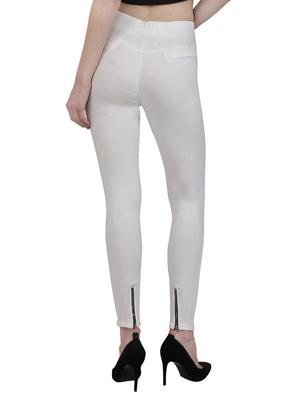 white cotton jeggings - 12958436 - Standard Image - 3