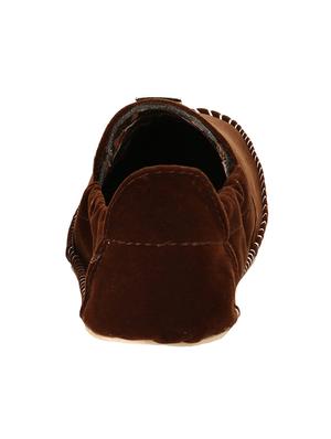 brown velvet slip on jutis - 12959522 - Standard Image - 3