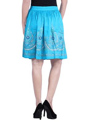 light blue embellished cotton skirt - 12960170 - Standard Image - 3