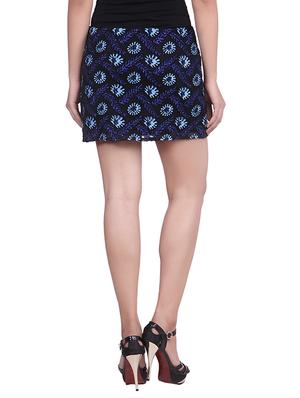 blue embroidered cotton skirt - 12960173 - Standard Image - 3
