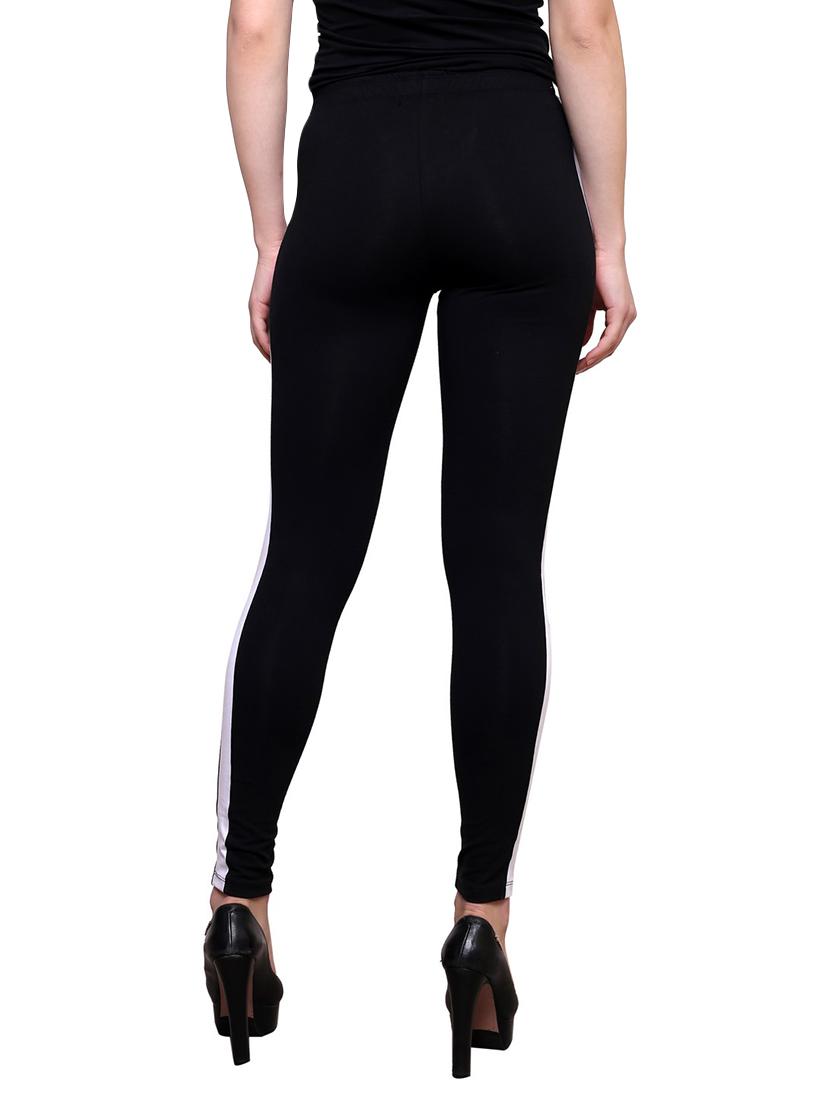 black cotton leggings - 12961125 - Zoom Image - 3