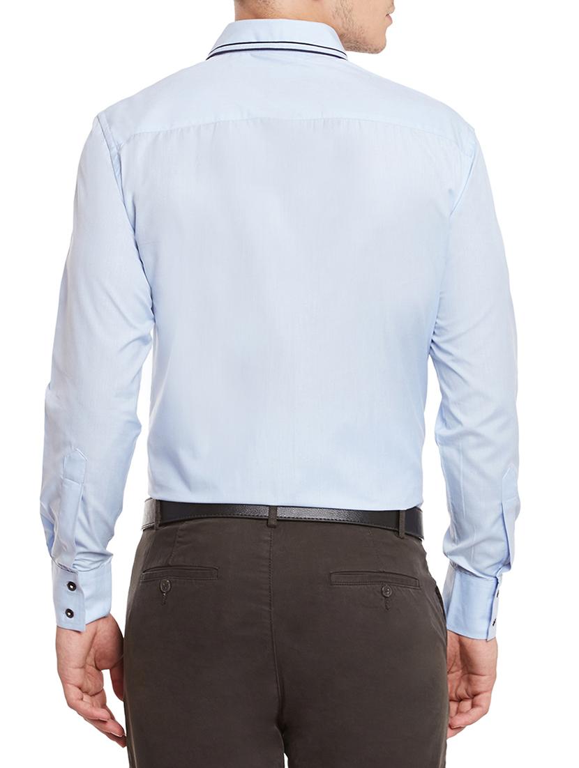 blue cotton formal shirt - 12961268 - Zoom Image - 3