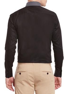 black cotton casual shirt - 12961616 - Standard Image - 3