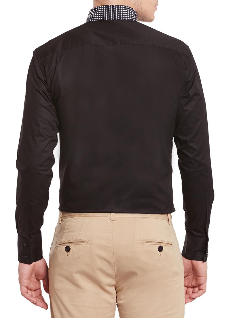 black cotton casual shirt - 12961616 - Zoom Image - 3