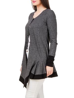 solid grey jersey cardigan - 12964749 - Standard Image - 3