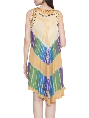 beige printed viscose dress - 12970261 - Standard Image - 3