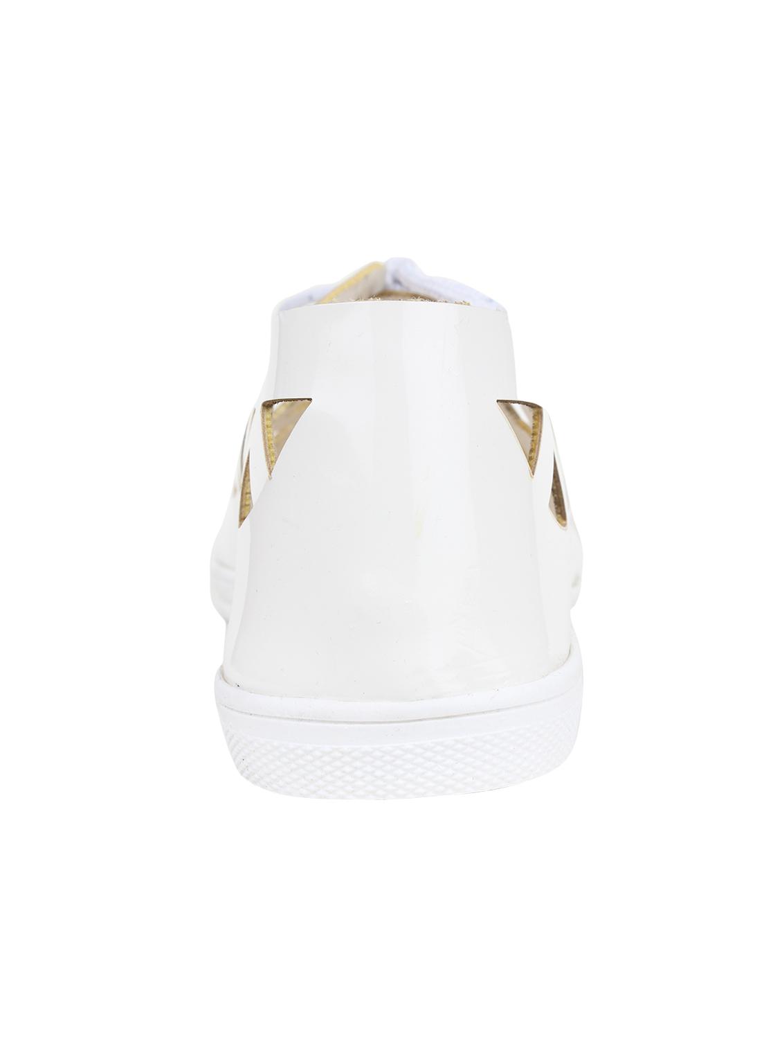 white faux leather laceup sandals - 12970979 - Zoom Image - 3