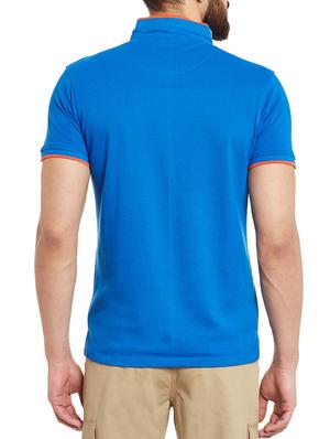 navy blue printed cotton t-shirt - 12971846 - Standard Image - 3