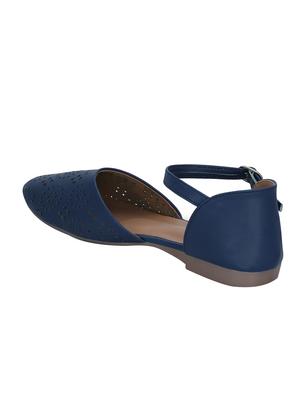 blue faux leather cut work casual shoes - 12973376 - Standard Image - 3