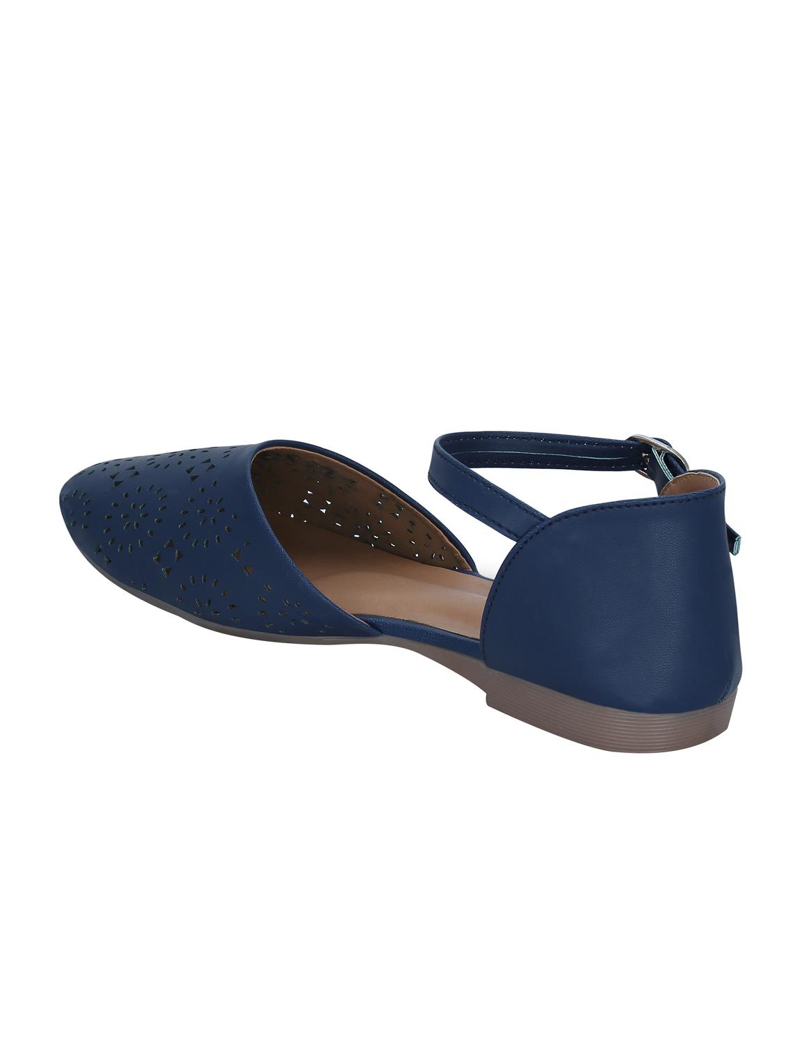 blue faux leather cut work casual shoes - 12973376 - Zoom Image - 3