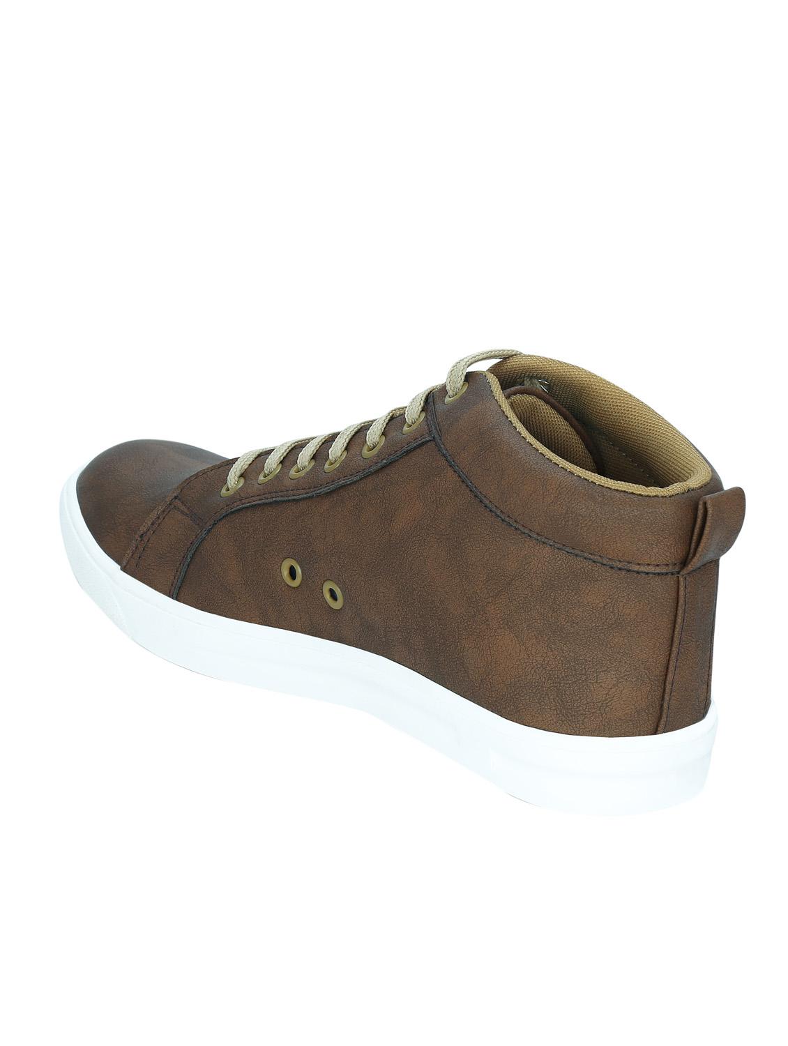 brown leatherette lace up sneaker - 12973458 - Zoom Image - 3