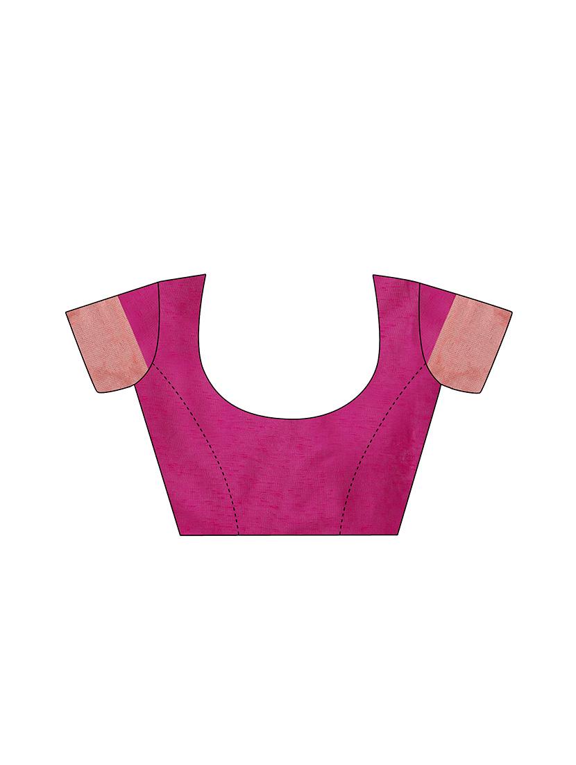 magenta art silk woven saree with blouse - 12981239 - Zoom Image - 3