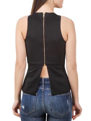 criss cross detail zip up back top - 12983111 - Standard Image - 3