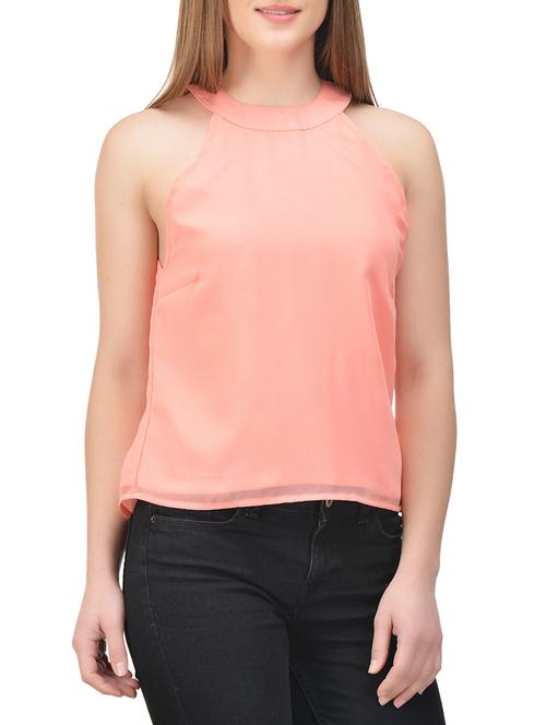 peach georgette top - 12986884 - Standard Image - 1