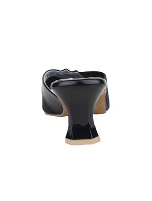 black leatherette slip on sandals - 12989855 - Standard Image - 3