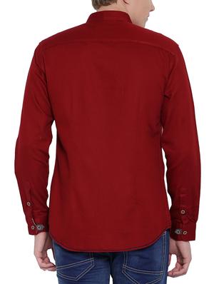 red cotton casual shirt - 12989951 - Standard Image - 3