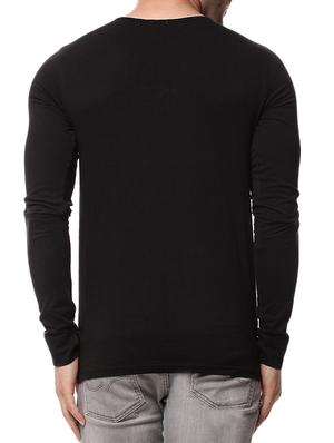 solid black cotton t-shirt - 12991511 - Standard Image - 3