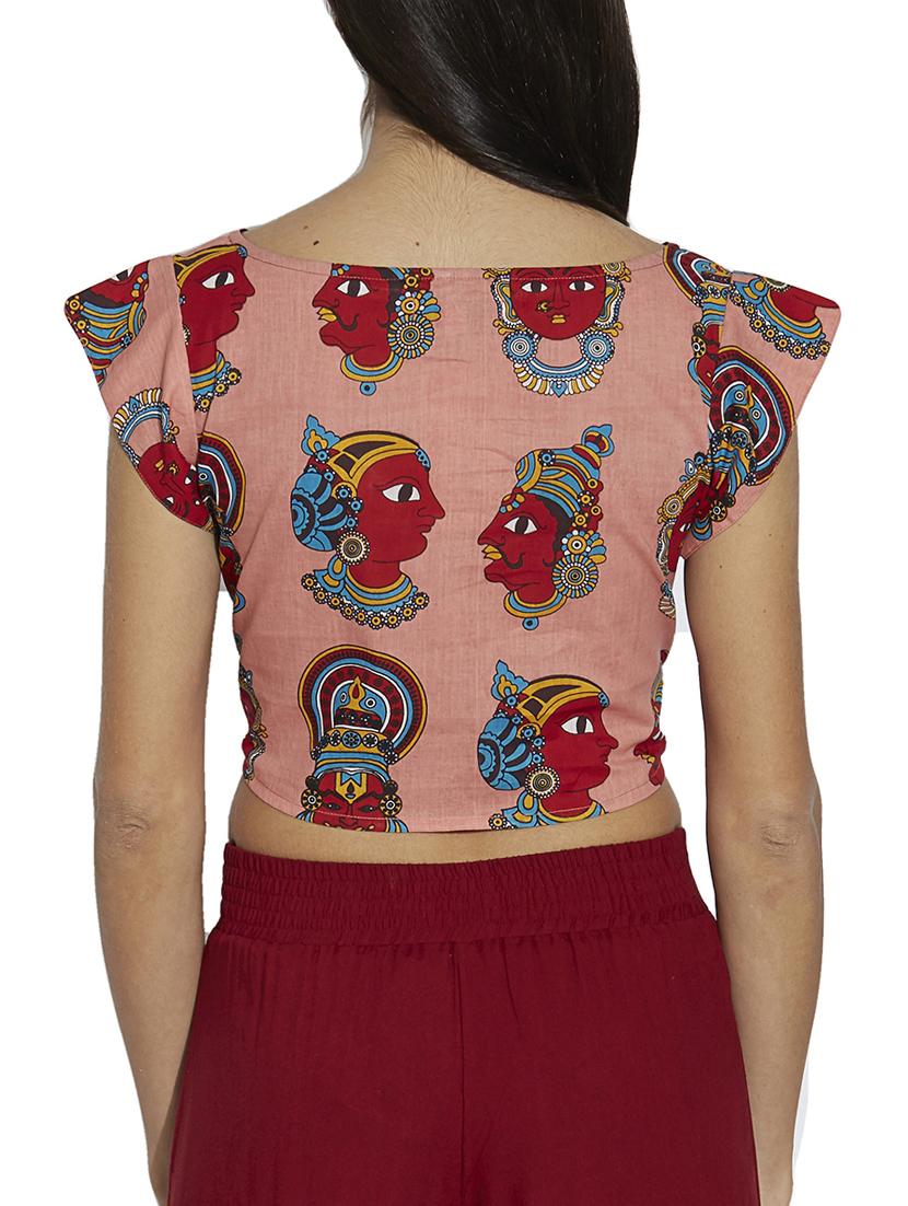 pink printed cotton crop top - 12994210 - Zoom Image - 3