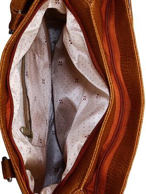 brown leatherette handbag - 12995401 - Standard Image - 3