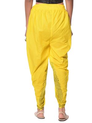 yellow cotton dhoti salwar - 12999743 - Standard Image - 3