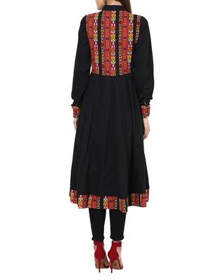 black cotton plain anarkali - 13000394 - Standard Image - 3