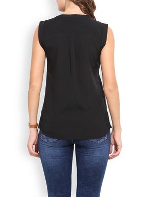 black polyester regular top - 13003927 - Standard Image - 3