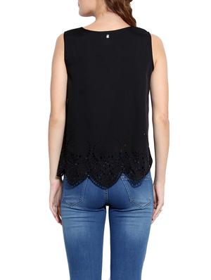 black cutwork regular top - 13003934 - Standard Image - 3