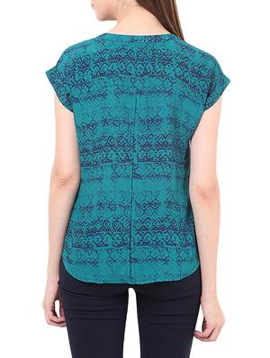 blue printed viscose regular top - 13003946 - Standard Image - 3