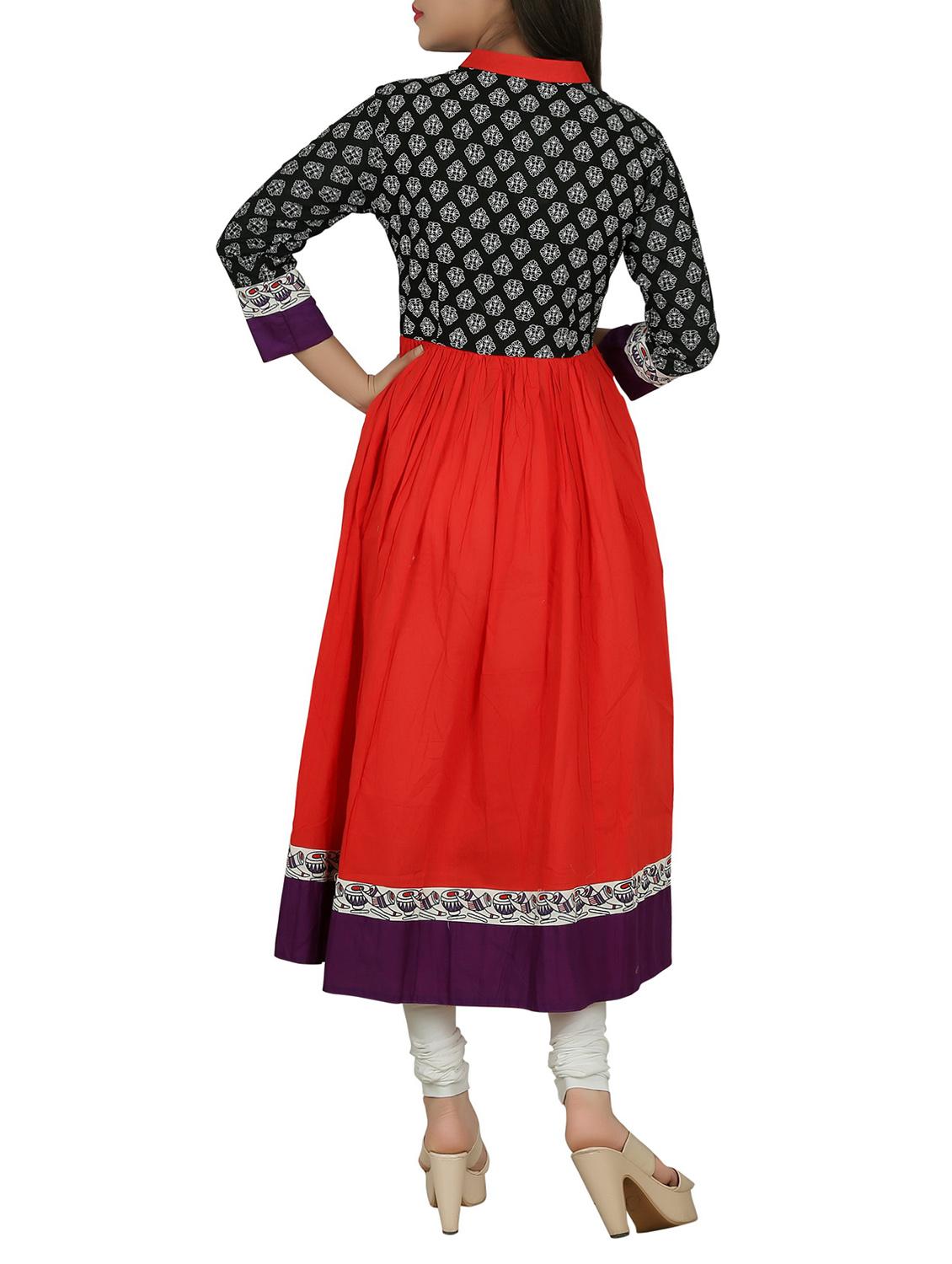 multi cotton anarkali kurta - 13003992 - Zoom Image - 3