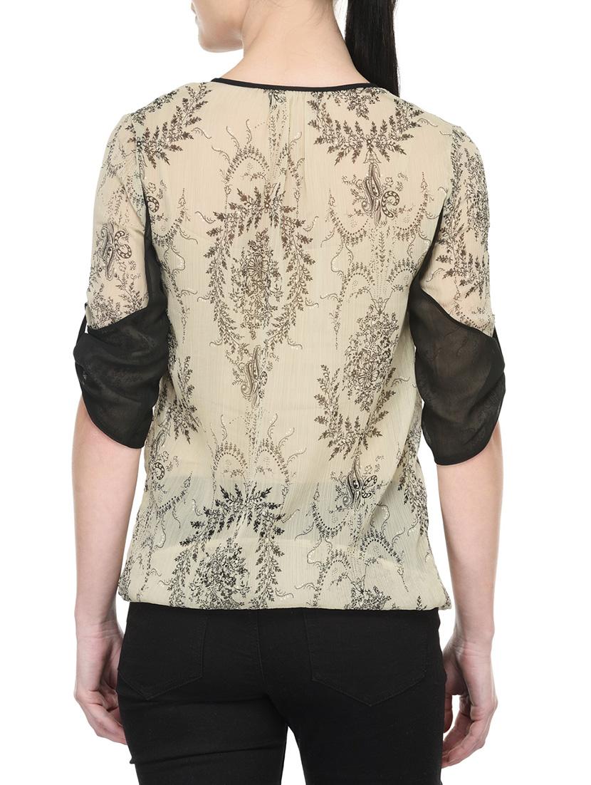 beige polyester regular top - 13003997 - Zoom Image - 3
