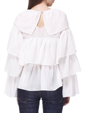 white georgette layered top - 13005222 - Standard Image - 3