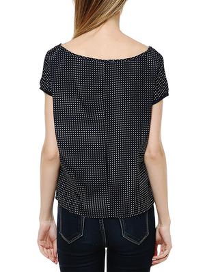 black polka dots printed crepe top - 13007138 - Standard Image - 3