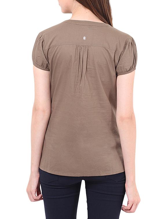 brown cotton regular shirt - 13010252 - Zoom Image - 3