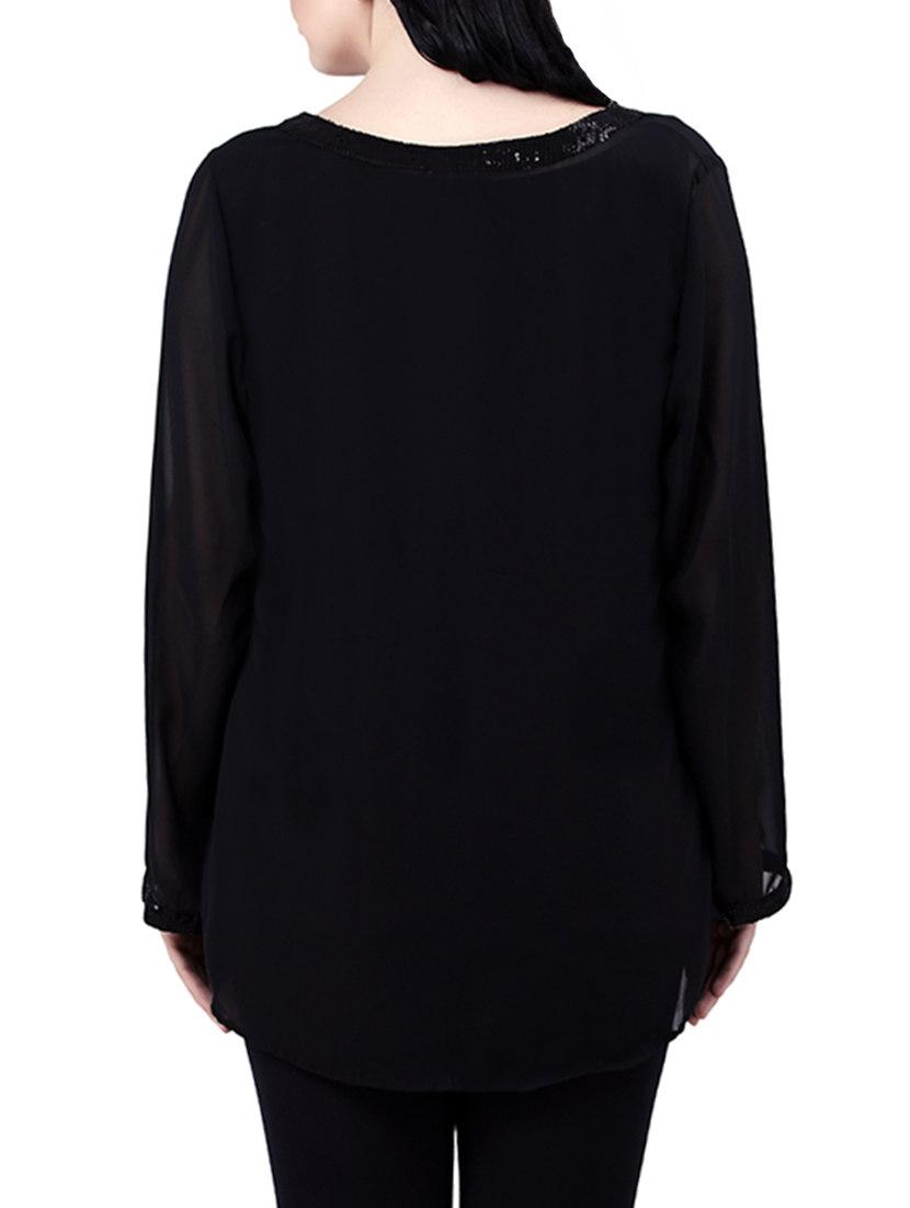 sheer sequined plus tunic - 13010796 - Zoom Image - 3