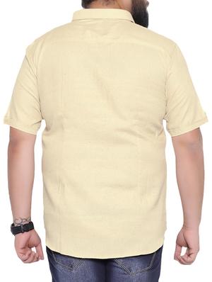 beige cotton casual shirt - 13011862 - Standard Image - 3