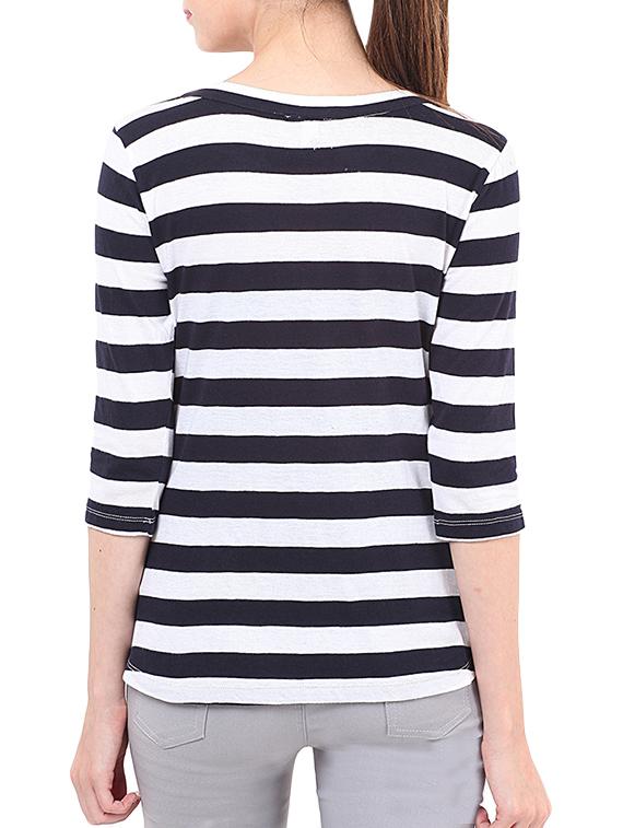 black striped cotton tee - 13013792 - Zoom Image - 3