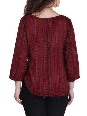 red crepe regular top - 13013799 - Standard Image - 3