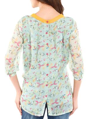 green cotton printed top - 1301505 - Standard Image - 3