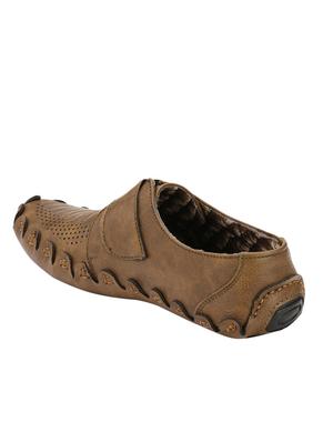 brown leatherette slip on loafer - 13029854 - Standard Image - 3